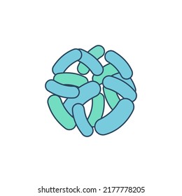 Lactobacillus icon. High quality coloured vector illustration.