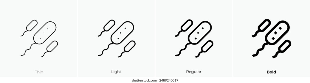 lactobacillus icon. Thin, Light Regular And Bold style design isolated on white background