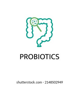 Lactobacillus Probiotics Icon. Normal gram-positive anaerobic microflora sign. Editable vector illustration. Modern style. Medical, healthcare and scientific concept.