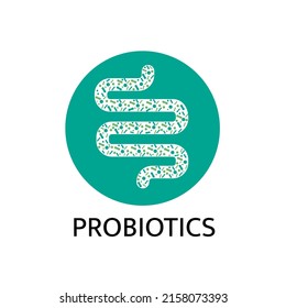 Lactobacillus Probiotics Icon. Normal gram-positive anaerobic microflora sign. Editable vector illustration. Modern style. Medical, healthcare and scientific concept.