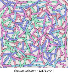 Lactobacillus  seamless pattern. Pattern of probiotics. Seamless good bacteria background. Vector illustration