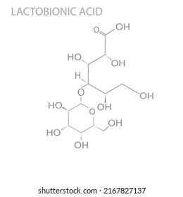 Lactobionic acid molecular skeletal  chemical formula.
