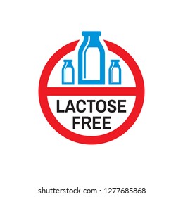 Lactode free - icon on white background vector illustration for website, mobile application, presentation, infographic. Milk bottles concept sign. Logo creative symbol. Graphic design element. 