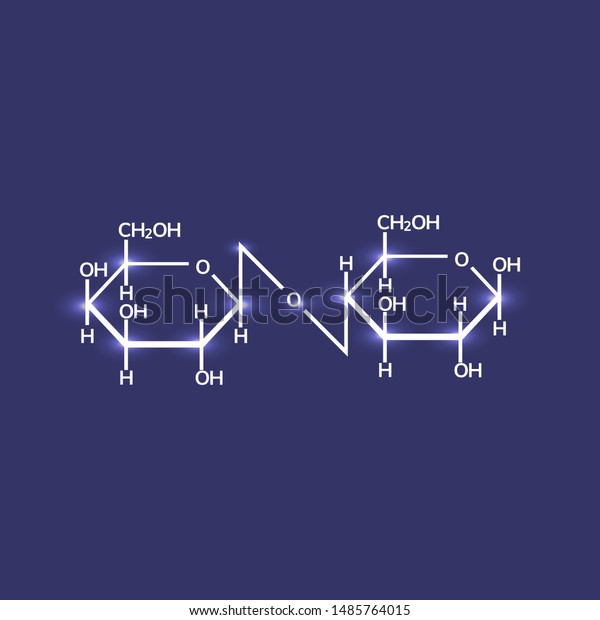 Lactose Chemical Formula On Blue Background Stock Vector Royalty Free 1485764015 Shutterstock 2657