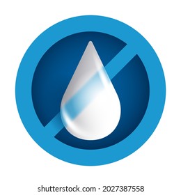 Lactose Free 3D pictogram for foods and drinks - unavailability of animal milk ingredient. Isolated vector fllat emblem