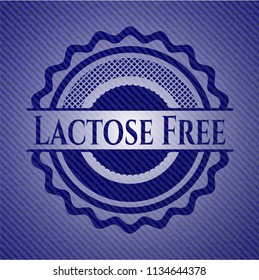 Lactose Free badge with jean texture