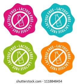 Lactose free Badges. Eps10 Vector.