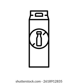 Lactose free black line icon for digital and print projects.  Minimal clean icons for apps and websites. Modern simple icons for UI UX and branding