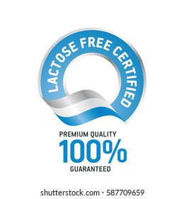 Lactose Free Certified blue ribbon label logo icon