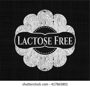 Lactose Free chalk emblem written on a blackboard