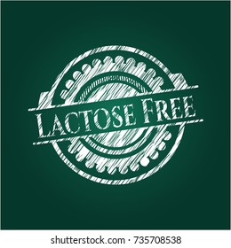 Lactose Free chalk emblem written on a blackboard