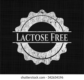Lactose Free chalkboard emblem on black board