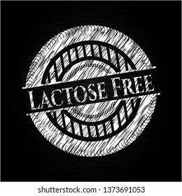 Lactose Free chalkboard emblem written on a blackboard