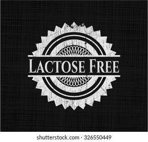 Lactose Free chalkboard emblem written on a blackboard