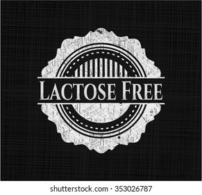 Lactose Free chalkboard emblem written on a blackboard