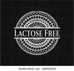Lactose Free chalkboard emblem written on a blackboard