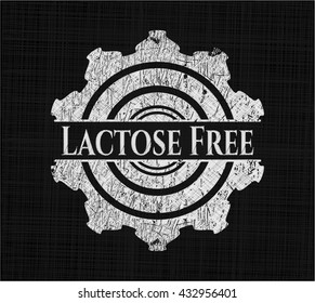 Lactose Free chalkboard emblem written on a blackboard