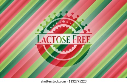 Lactose Free christmas colors style emblem.