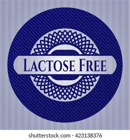 Lactose Free emblem with denim texture