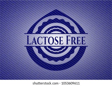 Lactose Free emblem with jean background