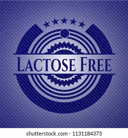 Lactose Free emblem with jean high quality background
