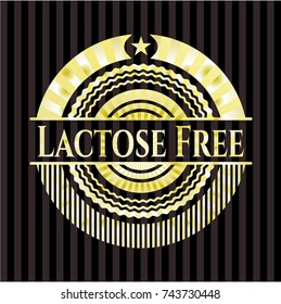 Lactose Free gold badge or emblem