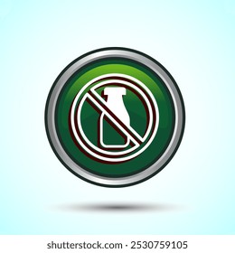 Lactose Free Icon Design Illustration, Healthy Food Concept, Green Color Round Button Design