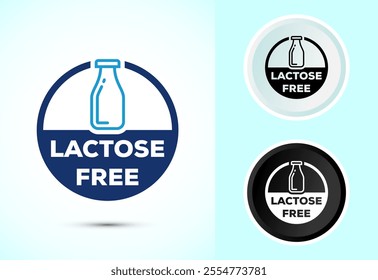 Lactose Free Icon Design Illustration, Healthy Food Concept