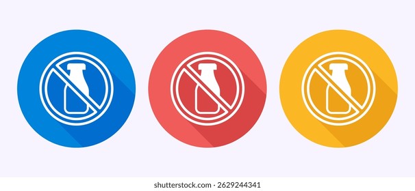 Lactose free icon design illustration, healthy food concept icon sign in shadow button design