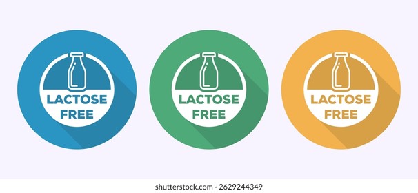 Lactose free icon design illustration, healthy food concept icon sign in shadow button design