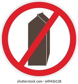 Lactose free icon in flat style for food allergy concept