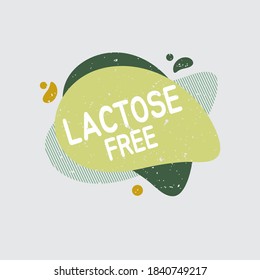 Lactose free icon. Food badge contains no lactose label for healthy dairy food product package. Vector signs for packaging design, cafe, restaurant badges, tags