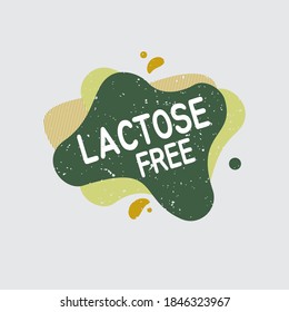 Lactose free icon. Food badge contains no lactose label for healthy dairy food product package. Vector signs for packaging design, cafe, restaurant badges, tags