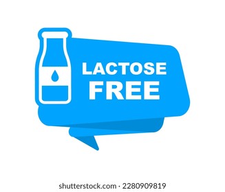Lactose free icon. No lactose added product label. Healthy food sign. Nature product and organic food badge. Vector illustration.
