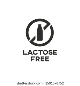 Lactose free icon sign vector design. Lactase deficiency mark.