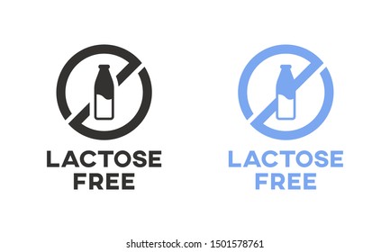 Lactose free icon sign vector design. Lactase deficiency mark.