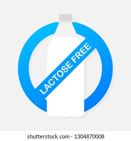 Lactose free icon. Vector contains no lactose label for healthy daiy food product package. Vector stock illustration.