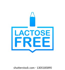 Lactose free icon. Vector contains no lactose label for healthy daiy food product package. Vector stock illustration.