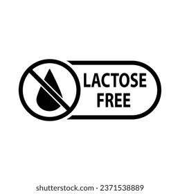 Lactose free icon vector  without milk 