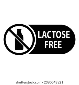 Vector de icono libre de lactosa sin leche 