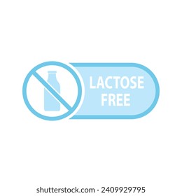 Lactose free icon vector  without milk 
