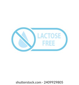 Lactose free icon vector  without milk 