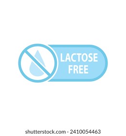 Lactose free icon vector  without milk 