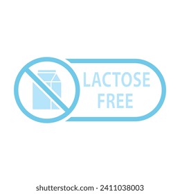 Lactose free icon vector  without milk 