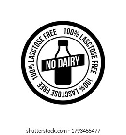 Lactose free icon. Without lactose food symbol design for logo, menu, product package template. Vector illustration.
