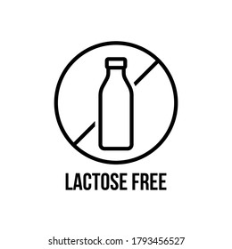 Lactose free icon. Without lactose food symbol design for logo, menu, product package template. Vector illustration.