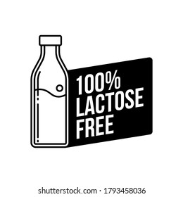Lactose free icon. Without lactose food symbol design for logo, menu, product package template. Vector illustration.