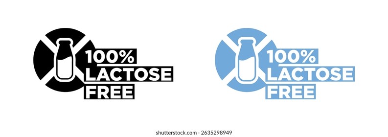 Lactose free icons set vector