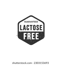 Lactose free label or No Lactose sign vector isolated in flat style. Lactose free label vector for product packaging design element. No Lactose sign for packaging design.