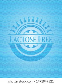 Lactose Free light blue water style badge. Vector Illustration. Detailed.